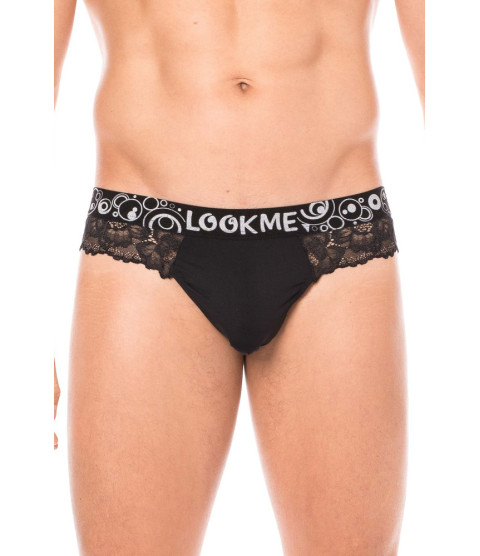 String noir en dentelle délicate - LM2006-57BLK